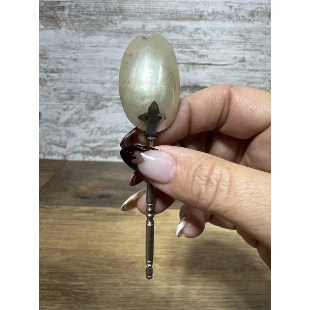 Art Nouveau Tea Spoon – Mother of Pearl Decorative Metal Handle